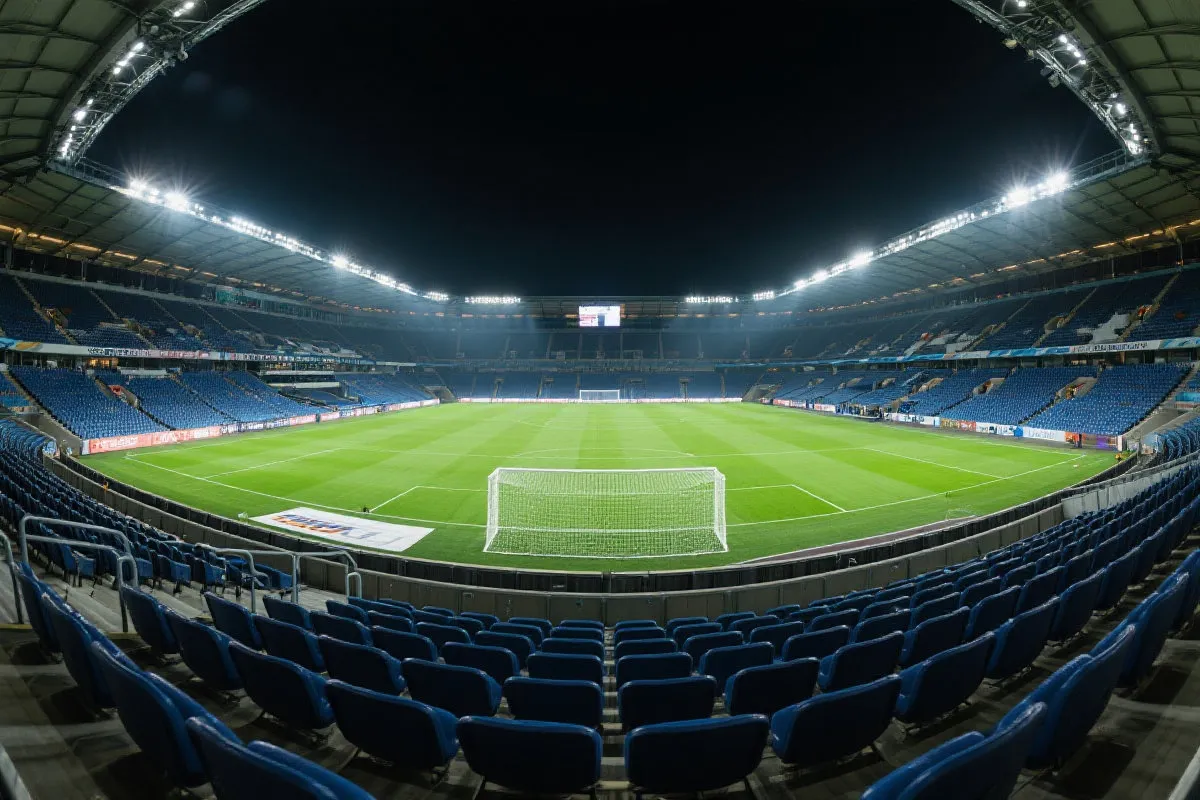 足球赛场与灯光的示意图